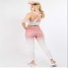 YELETE Women's Athletic Space Dye Ombre Leggings (Wine/Ivory, Small) view 4