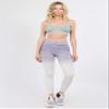 YELETE Women's Athletic Space Dye Ombre Leggings (Lavender/Ivory, Large) view 2