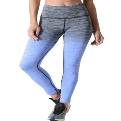 YELETE Women's Athletic Space Dye Ombre Leggings (Royal Blue, Small)