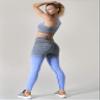 YELETE Women's Athletic Space Dye Ombre Leggings (Royal Blue, Small) view 3