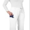 KOI Basics Women's Holly Cargo Scrub Pants, 8 Pockets, Drawstring Waist White Large Tall view 3