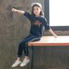 FTSUCQ Girls Hoodie Pullover Sports Tracksuits Sweatshirt Top + Pants,Blue 130 view 4