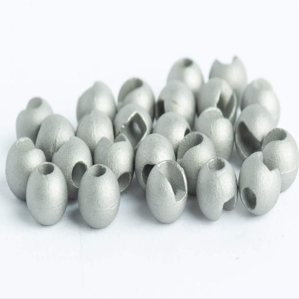 Blue Wing Olive Slotted Tungsten Beads for Fly Tying- 100 Pack (Matte Nickel, 3.2 mm (1/8"))