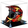 Better Display Cases Clear Acrylic Motorcycle Motocross or Racing Helmet Display Case with Light Blue Risers (A024-BLR) view 1