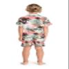 Boy Hawaiian Shirt and Shorts Cabana Set in Neon Pastel Sunset Size 6 view 2