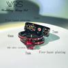 Two Rings His Hers Wedding Ring Sets Couples Matching Rings Women's 2pc Black Gold Filled Red CZ Wedding Engagement Ring Bridal Sets Men's Stainless steel Wedding Band view 3