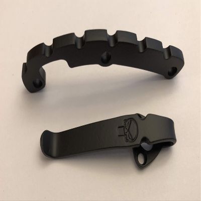 Black Titanium Back Spacer and Pocket Clip For Spyderco Tenacious folder knife C122GP C122GS C122GBBKP C122GPBBN C122GPGR