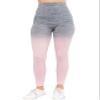 YELETE Women's Athletic Space Dye Ombre Leggings (Charcoal/Pink, Small) view 1