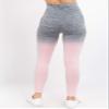YELETE Women's Athletic Space Dye Ombre Leggings (Charcoal/Pink, Small) view 2
