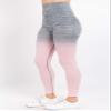 YELETE Women's Athletic Space Dye Ombre Leggings (Charcoal/Pink, Small) view 3