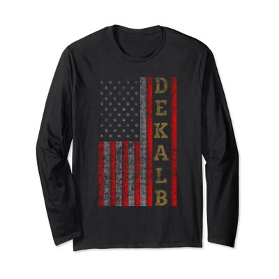Cool Patriotic Dekalb US Flag Long Sleeve Shirt