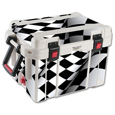 MightySkins (Cooler Not Included) Skin Compatible with Pelican 45 qt Cooler wrap Cover Sticker Skins Checkered Flag