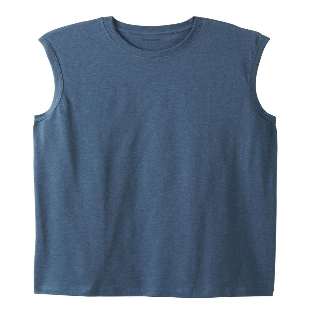 KingSize Men's Big & Tall Shrink-Less Lightweight Muscle T-Shirt - XL, Heather Slate Blue