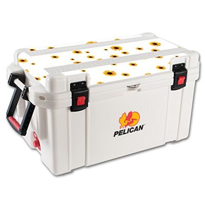 MightySkins (Cooler Not Included) Skin Compatible with Pelican 65 qt Cooler Lid wrap Cover Sticker Skins Sunflower Shower