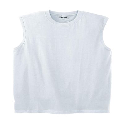 KingSize Men's Big & Tall Shrink-Less Lightweight Muscle T-Shirt - 7XL, White