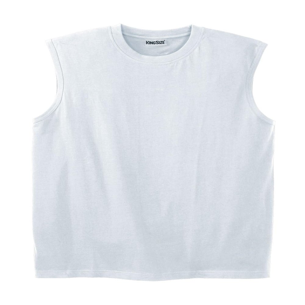 KingSize Men's Big & Tall Shrink-Less Lightweight Muscle T-Shirt - 7XL, White