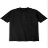 Boulder Creek by Kingsize Men's Big & Tall Heavyweight Longer-Length Short-Sleeve Henley Shirt - 5XL, Black view 1