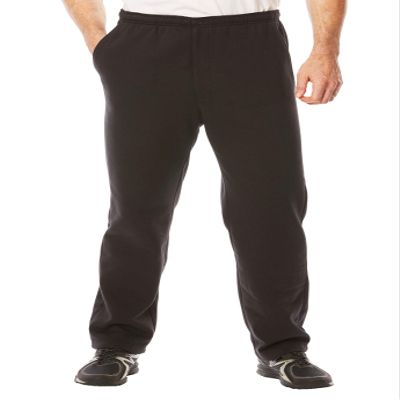 KingSize Men's Big & Tall Fleece Zip Fly Pants - Big - 8XL, Black