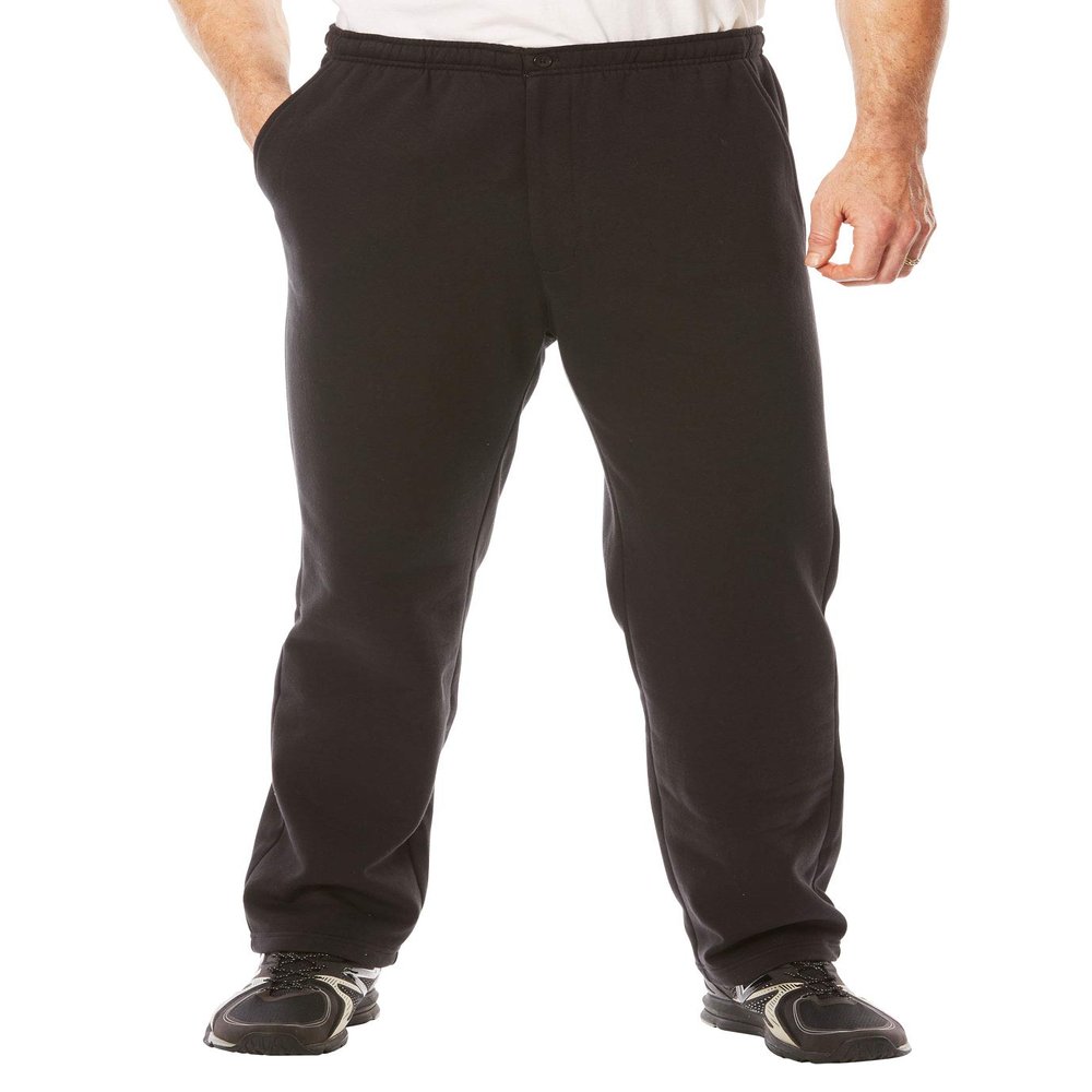 KingSize Men's Big & Tall Fleece Zip Fly Pants - Big - 8XL, Black
