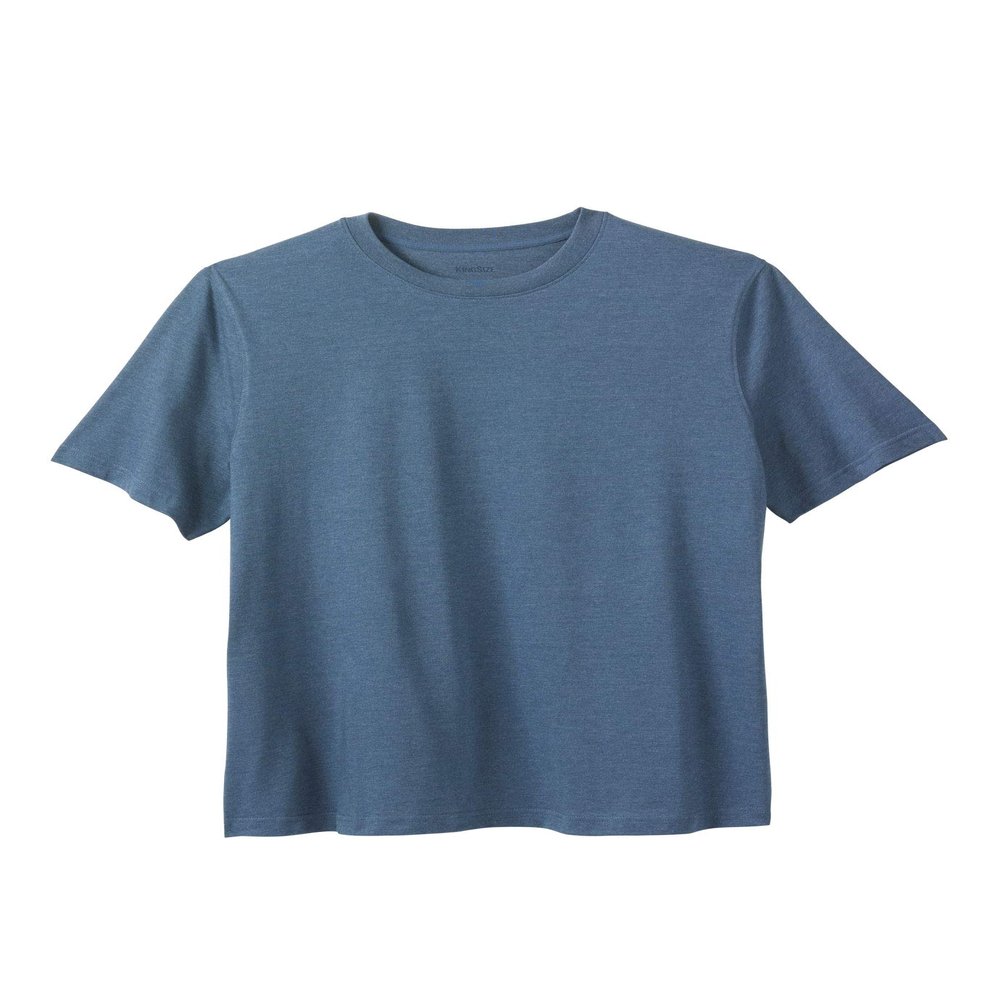 KingSize Men's Big & Tall Shrink-Less Lightweight Crewneck T-Shirt - L, Heather Slate Blue
