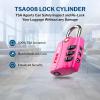 Forge Open Alert TSA Approved Luggage Locks - 3 Digit Combination, Easy Read Dials, Zinc Alloy Body - Ideal Travel Lock for Luggage, Suitcases, Bags & Toolboxes (4 Color Locks #2) view 3