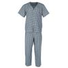 Fruit of the Loom Men's Short Sleeve Woven Pajama Pant Set, 5032444, Blue Plaid, S view 1