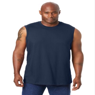 KingSize Men's Big & Tall Shrink-Less Lightweight Muscle T-Shirt - 6XL, Navy