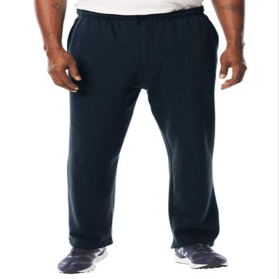 KingSize Men's Big & Tall Fleece Zip Fly Pants - Big - 7XL, Navy