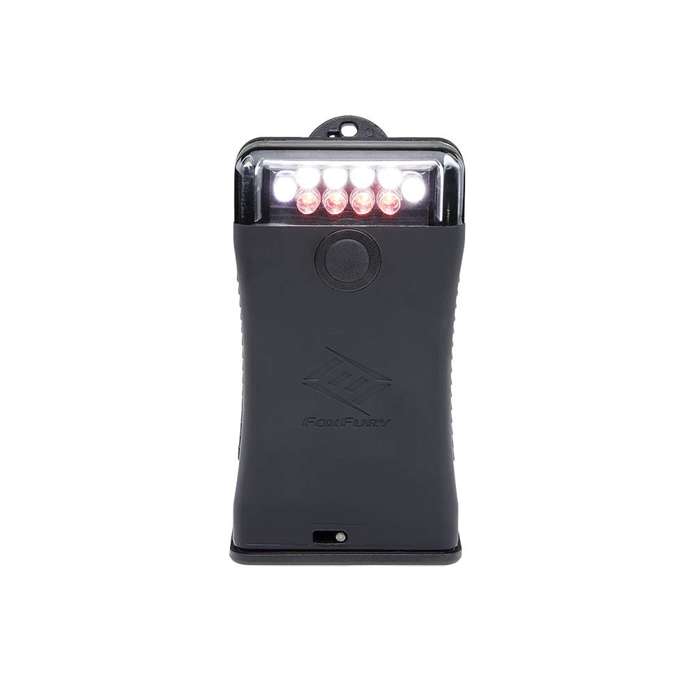 FoxFury Scout Clip Light with White and Red LEDs, Black, Fire and Impact Resistant, Waterproof, 49 Lumens