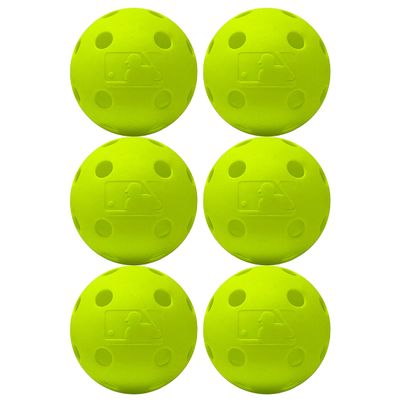 Franklin Sports Plastic Baseballs - Indestruct-A-Ball Plastic Batting Practice Baseballs - Training Balls for Kids + Adults - MLB Official Size - Yellow - 6 Pack