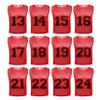 Athllete Youth Soccer Pinnies - 12 Pack Numbered Jerseys for Sports, Medium Red view 1