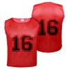 Athllete Youth Soccer Pinnies - 12 Pack Numbered Jerseys for Sports, Medium Red view 2