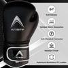 Athllete Men's 16oz Boxing Gloves, Kickboxing & Sparring, Black/Silver view 2