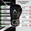 Athllete Men's 16oz Boxing Gloves, Kickboxing & Sparring, Black/Silver view 4