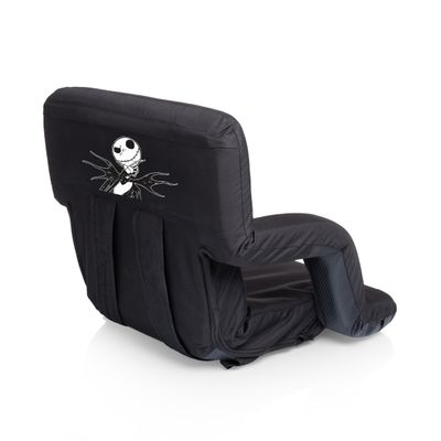 Picnic TIME Disney Nightmare Before Christmas Jack Skellington Ventura Reclining Stadium Seat with Back Support Portable Bleacher Floor Beach Chair with Backpack Straps, (Black)