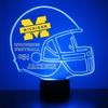 Custom University of Michigan Wolverines Football Helmet LED Sign Night Light Lamp with Remote and Personalized Name or Image, Officially Licensed from The CLC by Mirror Magic Gifts, Made in The USA view 1