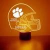 Custom Clemson University Tigers Football Helmet LED Sign Night Light Lamp with Remote and Personalized Name or Image, Officially Licensed from The CLC by Mirror Magic Gifts, Made in The USA view 1