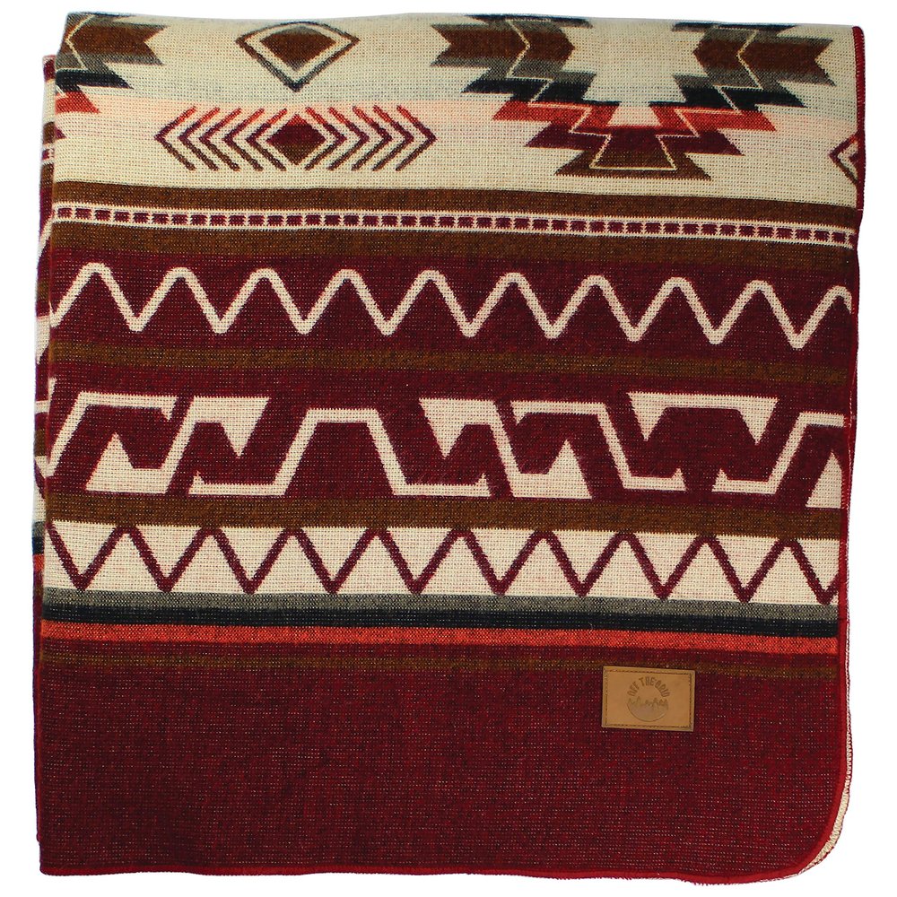 Inca Aztec Throw, Queen, King Blanket | Southwest Indian Navajo Boho Style | Native Cover for Camping, Bedding, Couch, Vanlife | Faux Alpaca, Lightweight, Hypoallergenic (Vinincunca Maroon, Queen)