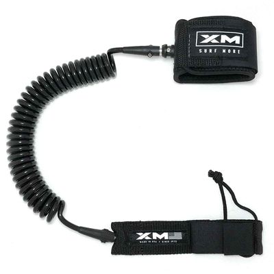 XM Stand-UP Paddle (SUP) 6ft-12ft Leash, Regular Cord Thickness (.270in), Key Pocket, Unbreakable Swivels, Detachable Railsaver, Made in USA