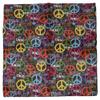 MWS 22"x22" PEACE Letter Rainbow Multi-Color Peace Signs 100% Cotton Bandanna view 1