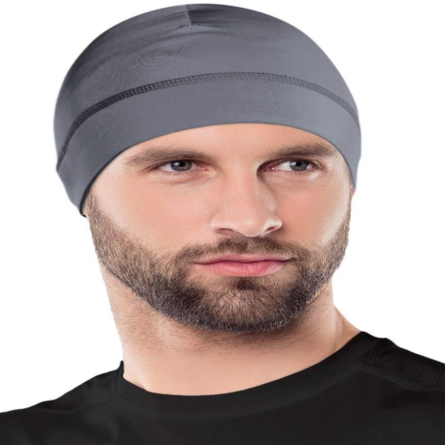 OutdoorEssentials Skull Cap Helmet Liner - Thermal Fleece & Beanie - Stretch Fit & Beanie for Men - Windproof Biking Gear - Gray
