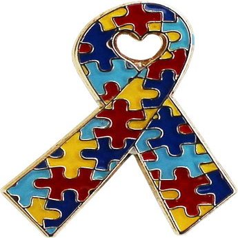 Autism Awareness (Ribbon) Flag Die-struck Metal Lapel Pin with Butterfly Clasp Closure