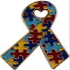 Autism Awareness (Ribbon) Flag Die-struck Metal Lapel Pin with Butterfly Clasp Closure view 2