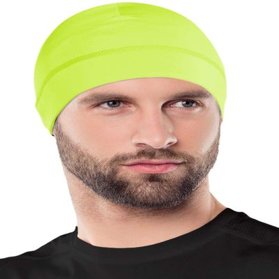 OutdoorEssentials Skull Cap Helmet Liner - Thermal Fleece & Beanie - Stretch Fit & Beanie for Men - Windproof Biking Gear - Yellow