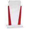 SHOP AWARDS AND GIFTS Optical Crystal Slanted Tower Trophy, Personalized, Custom Engraved Recognition Corporate or Military Award, Red 7 Inch view 1