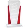 SHOP AWARDS AND GIFTS Optical Crystal Slanted Tower Trophy, Personalized, Custom Engraved Recognition Corporate or Military Award, Red 7 Inch view 2