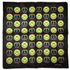 MWS Lot 3 Rainbow Peace Sign Yellow Smiley Face Black Cotton 22"x22" Bandanna view 1