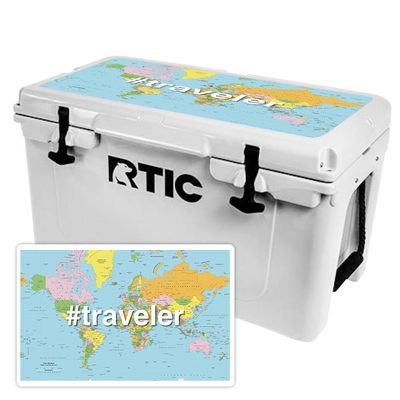 MightySkins (Cooler Not Included) Skin Compatible with RTIC 45 Cooler Lid (2017 Model) - Traveler | Protective, Durable, and Unique Vinyl Decal wrap Cover | Easy to Apply | Made in The USA
