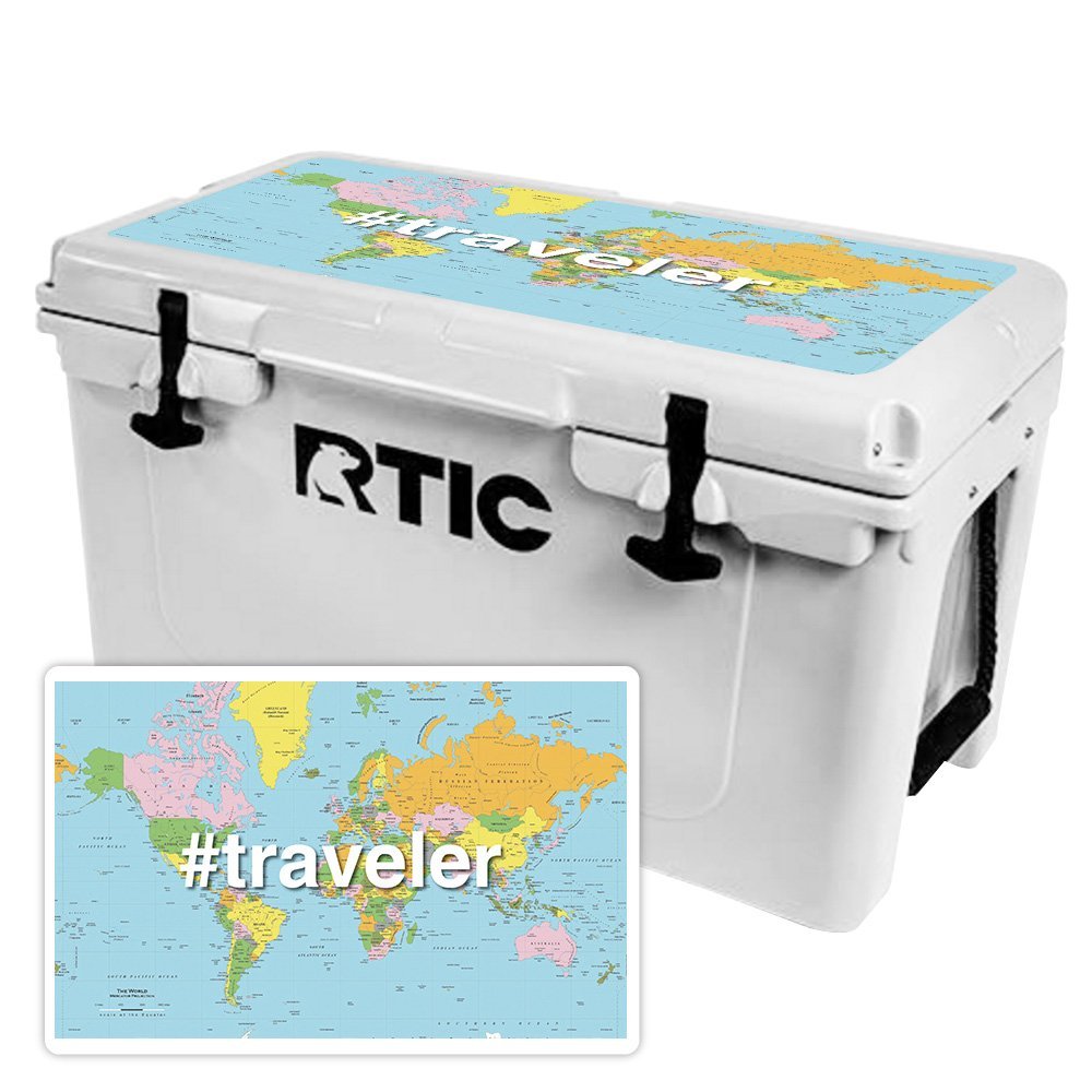 MightySkins (Cooler Not Included) Skin Compatible with RTIC 45 Cooler Lid (2017 Model) - Traveler | Protective, Durable, and Unique Vinyl Decal wrap Cover | Easy to Apply | Made in The USA