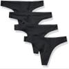 Amazon Essentials Women's Seamless Breathable Underwear for Women Thong, Bonded Stretch, Pack of 4, Black, X-Small view 1